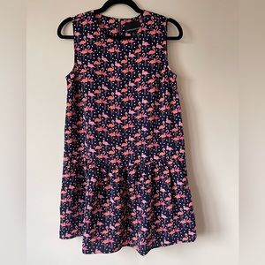 Cynthia Rowley Flamingo Ruffle Hem Sleeveless Dress